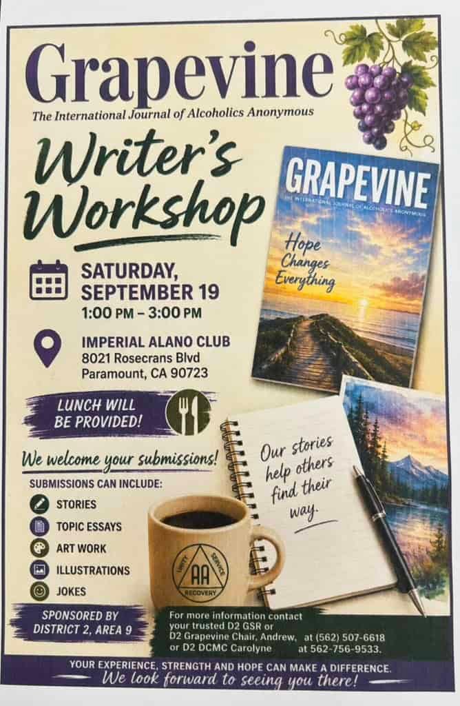 2026 09 19 grapevine writers workshop